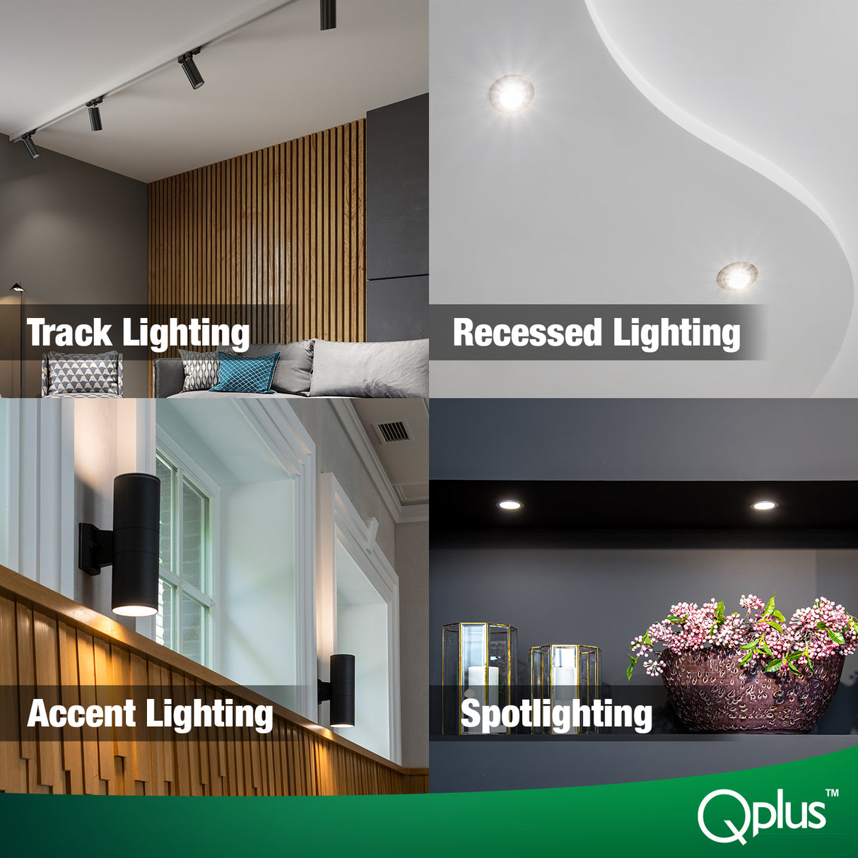 Ampoule LED QPlus GU10 sur rail, 7 W, 500 lm, 1 CCT (3 000 K/5 000 K), angle de faisceau 40°, intensité variable, certifié Energy Star, liste UL, garantie 3 ans