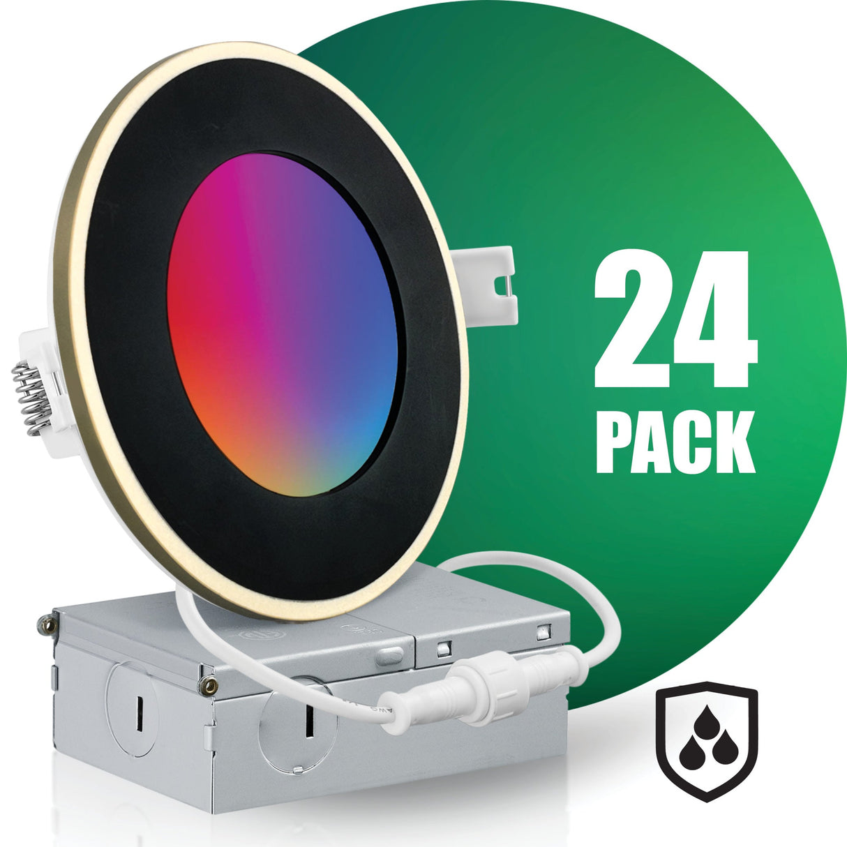 4 Inch Smart Recessed LED Lighting, Slim, WiFi-No Hub, RGB 16 Million Colors & Tunable White (2700K-6500K), Wet Rated, Works with Alexa & Google Assistant (Trims separate)