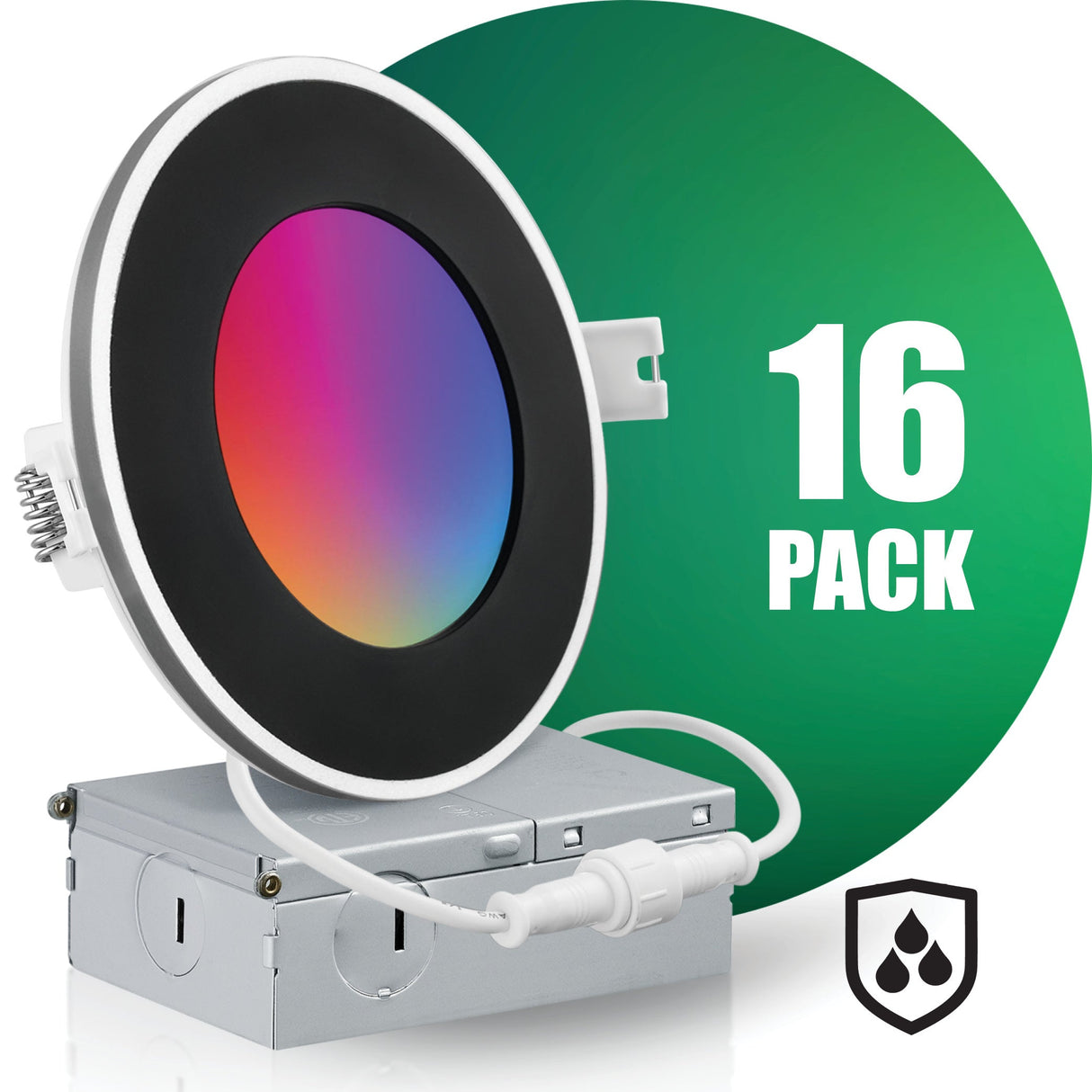 4 Inch Smart Recessed LED Lighting, Slim, WiFi-No Hub, RGB 16 Million Colors & Tunable White (2700K-6500K), Wet Rated, Works with Alexa & Google Assistant (Trims separate)