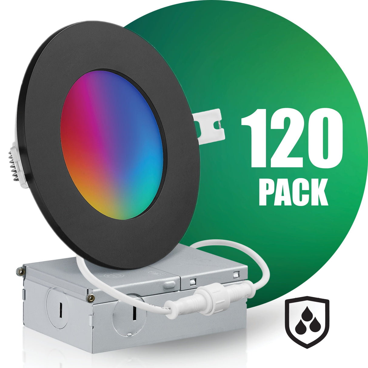 4 Inch Smart Recessed LED Lighting, Slim, WiFi-No Hub, RGB 16 Million Colors & Tunable White (2700K-6500K), Wet Rated, Works with Alexa & Google Assistant (Trims separate)