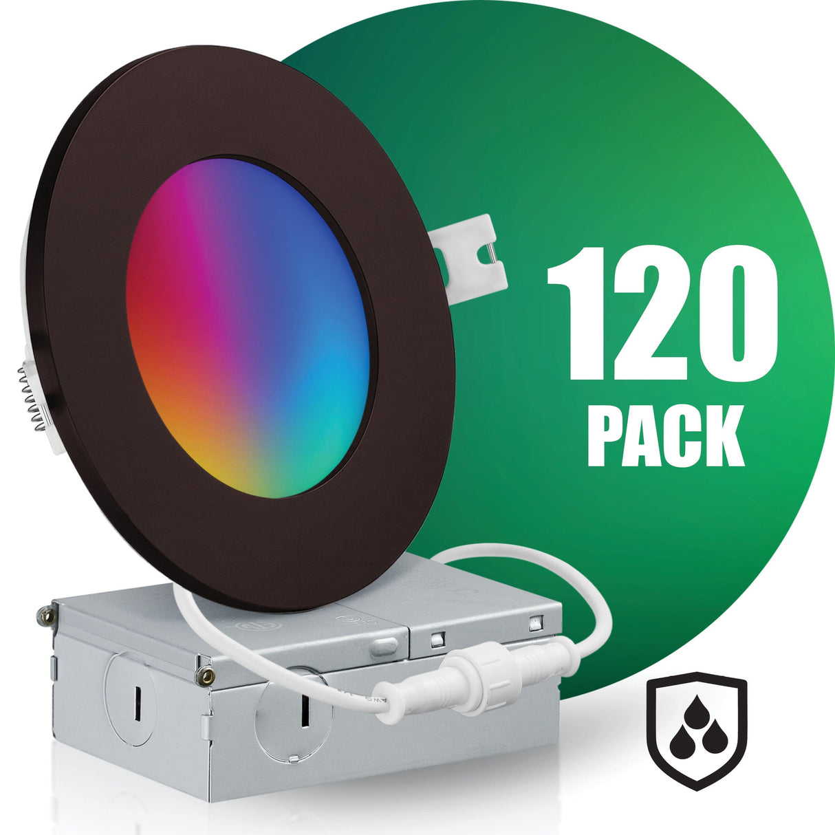 4 Inch Smart Recessed LED Lighting, Slim, WiFi-No Hub, RGB 16 Million Colors & Tunable White (2700K-6500K), Wet Rated, Works with Alexa & Google Assistant (Trims separate)