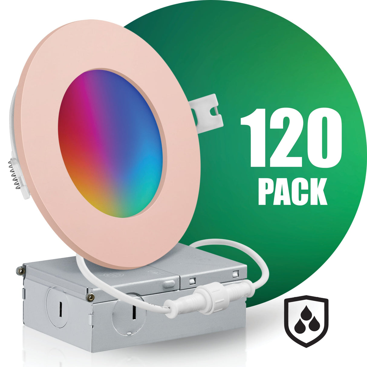 4 Inch Smart Recessed LED Lighting, Slim, WiFi-No Hub, RGB 16 Million Colors & Tunable White (2700K-6500K), Wet Rated, Works with Alexa & Google Assistant (Trims separate)