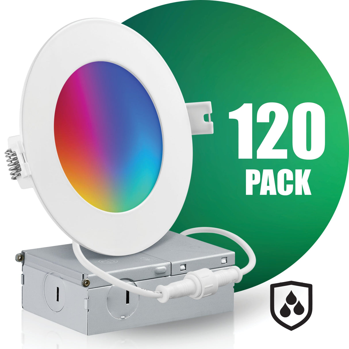4 Inch Smart Recessed LED Lighting, Slim, WiFi-No Hub, RGB 16 Million Colors & Tunable White (2700K-6500K), Wet Rated, Works with Alexa & Google Assistant (Trims separate)