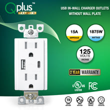 Load image into Gallery viewer, QPlus 15 Amp Type-C &amp; A Wall Receptacle Outlet, Tamper Resistant 1875W - UL Listed
