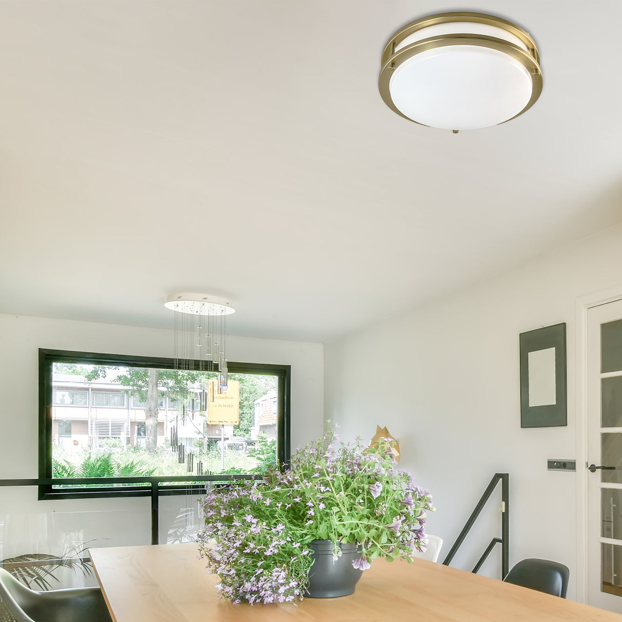 QPlus Plafonnier LED encastré 30,5 cm, double anneau 18 watts 1200 lm, intensité variable