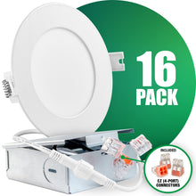 Load image into Gallery viewer, 4 Inch Recessed LED Lighting, Slim, Single CCT, White Trim
