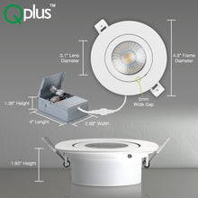 Load image into Gallery viewer, 4 Inch Airtight Narrow Gap Recessed LED Lighting, Gimbal, Single CCT
