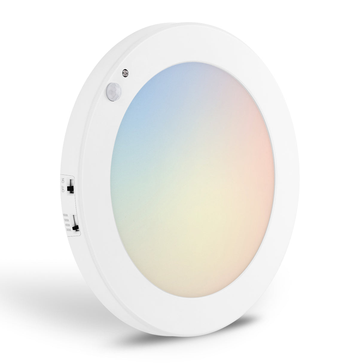 QPlus 9 pouces 4CCT réglable multi couleur température LED détecteur de mouvement encastré 16 W (blanc, argent et bronze)