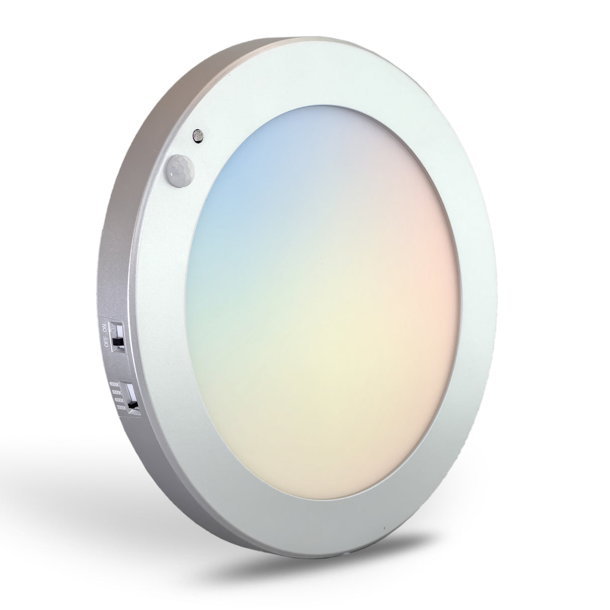 QPlus 9 pouces 4CCT réglable multi couleur température LED détecteur de mouvement encastré 16 W (blanc, argent et bronze)