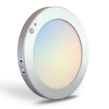 Load image into Gallery viewer, QPlus 9 Inch 4CCT Adjustable Multi Color Temperature LED Motion Sensor Flush Mount 16W (White, Silver &amp; Bronze)
