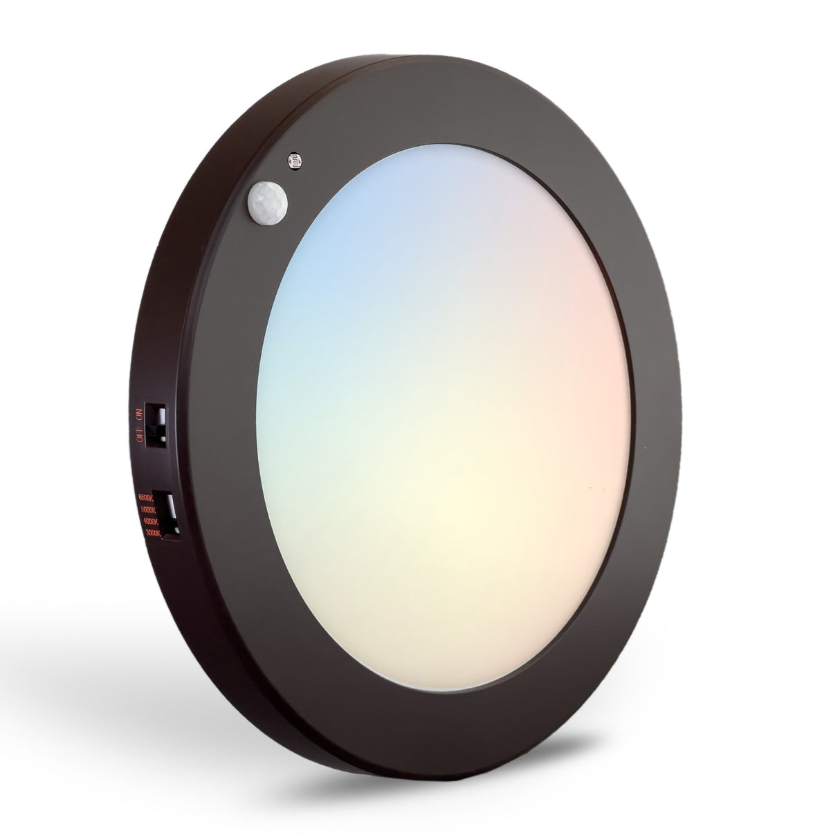 QPlus 9 pouces 4CCT réglable multi couleur température LED détecteur de mouvement encastré 16 W (blanc, argent et bronze)