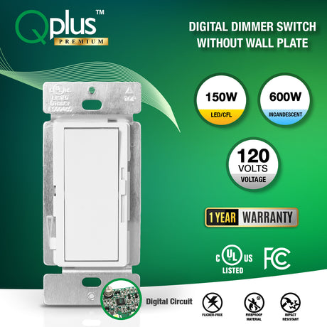 Variateur d'intensité QPlus Premium 3 voies de 2e génération – Certifié cUL et FCC (circuit numérique)