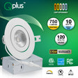 QPlus 4" LED Recessed Gimbal Pot Light 10W, 750LM, Single CCT