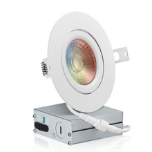Load image into Gallery viewer, 4 Inch Narrow Gap Recessed LED Lighting, Gimbal, 4CCT Color Selectable from Wall Switch, Wet Rated
