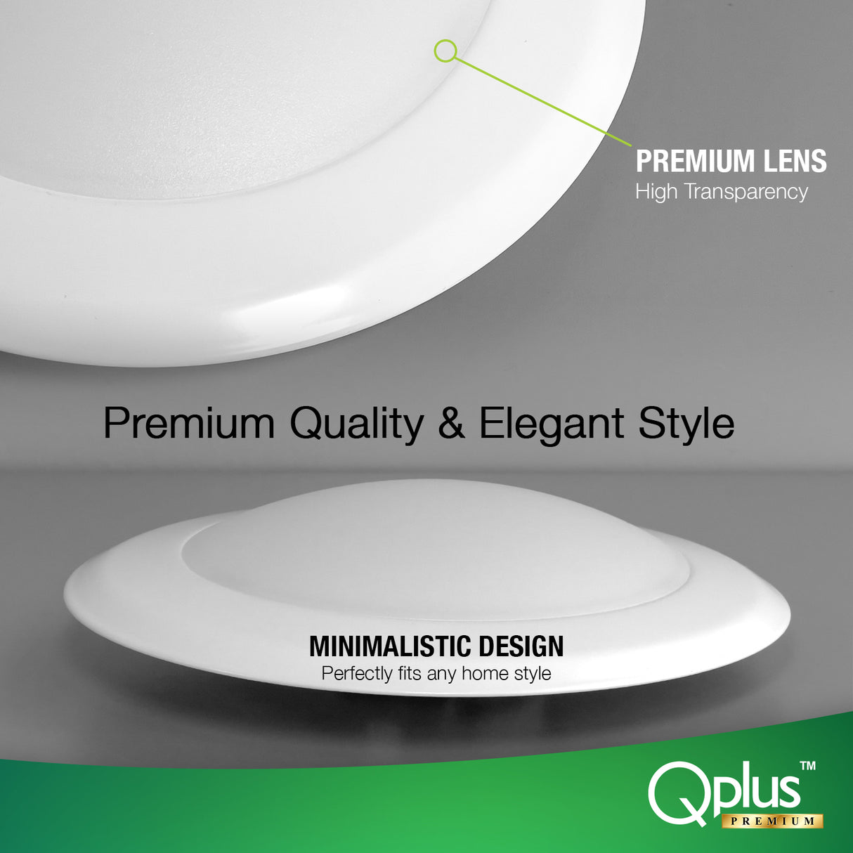 QPlus 7,5 pouces 4CS et 5CCT Plafonnier LED à couleur changeante à intensité variable 15 W/1050 lumens