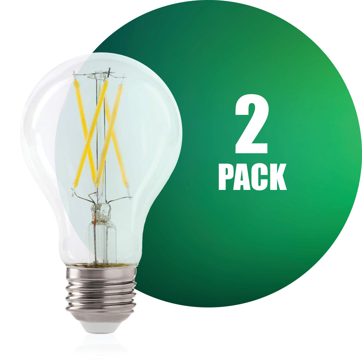 QPlus Ampoule LED à filament photocellule A19, 9 W, 800 lm, 1 CCT (3 000 K/5 000 K), non variable, capteur du crépuscule à l'aube, certifié Energy Star, répertorié UL, garantie de 3 ans