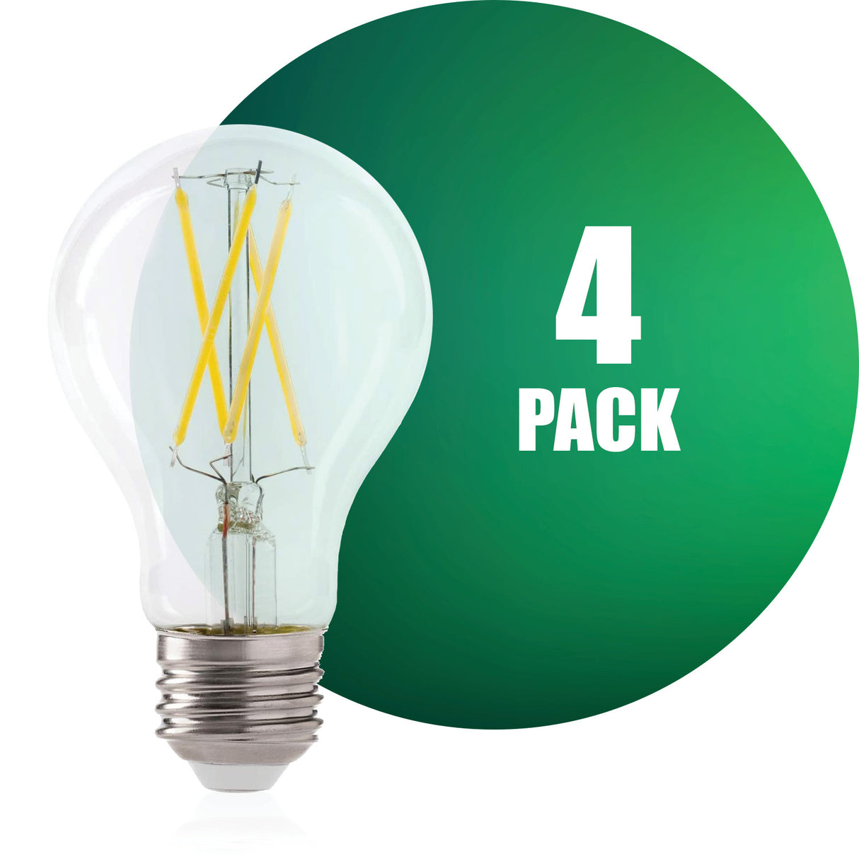 QPlus Ampoule LED à filament photocellule A19, 9 W, 800 lm, 1 CCT (3 000 K/5 000 K), non variable, capteur du crépuscule à l'aube, certifié Energy Star, répertorié UL, garantie de 3 ans