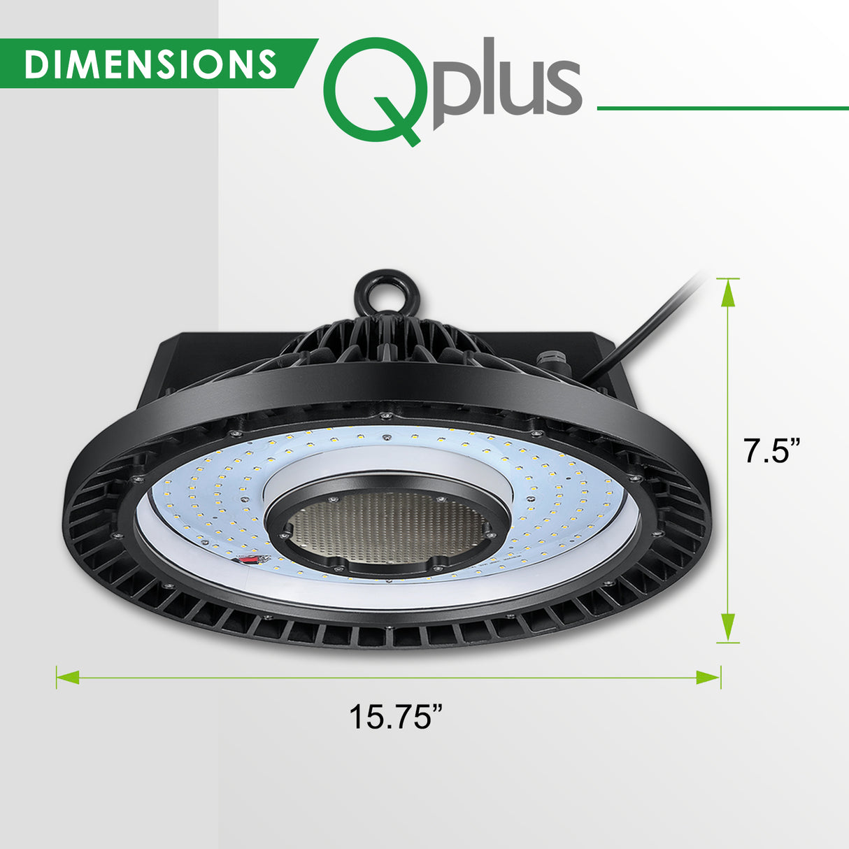 QPlus High Bay LED Light UFO 5000K / Éclairage d'entrepôt 240W/31200 Lumens - 100/277Volts