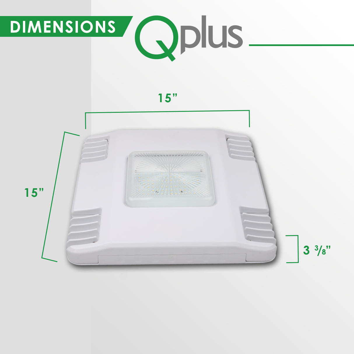 QPLUS Lampe LED pour auvent pour station service – Lumière du jour 5 000 K – IP65/cULus 130 watts/14 528 lumens