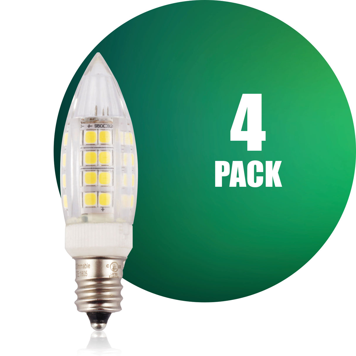Ampoule LED QPlus G9, 4 W, 350 lm, 1 CCT (3 000 K/4 000 K/5 000 K), à intensité variable, culot à vis E12, certifié Energy Star, répertorié UL, garantie de 3 ans.