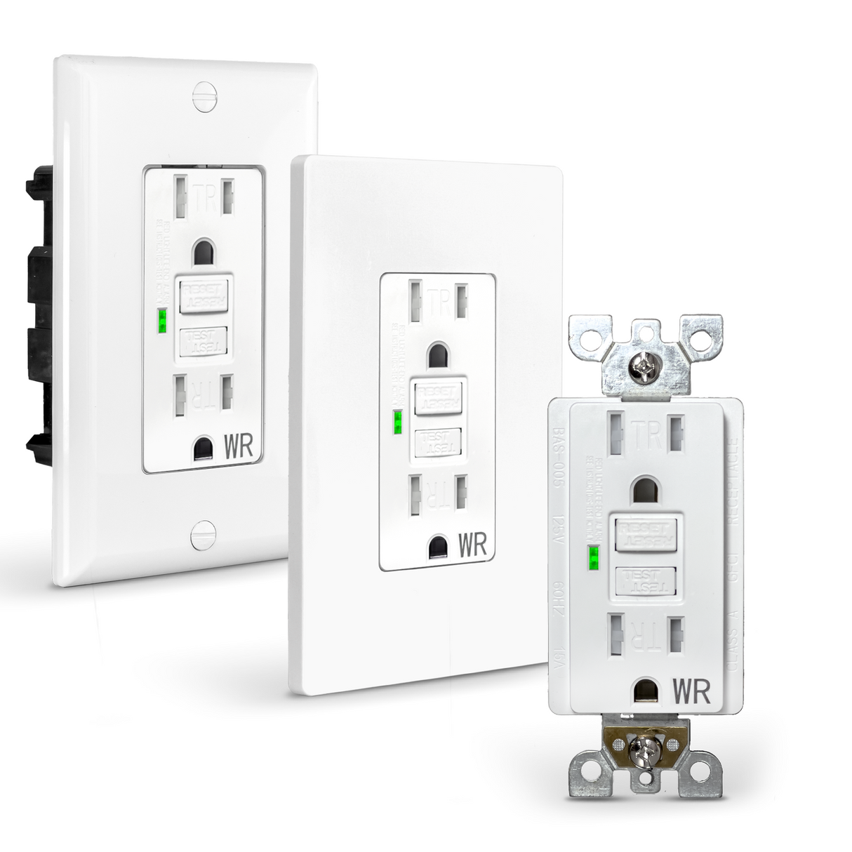 QPlus Prise de courant GFCI 15 A inviolable et résistante à l'eau avec indicateur LED 1875 W – Certifié UL