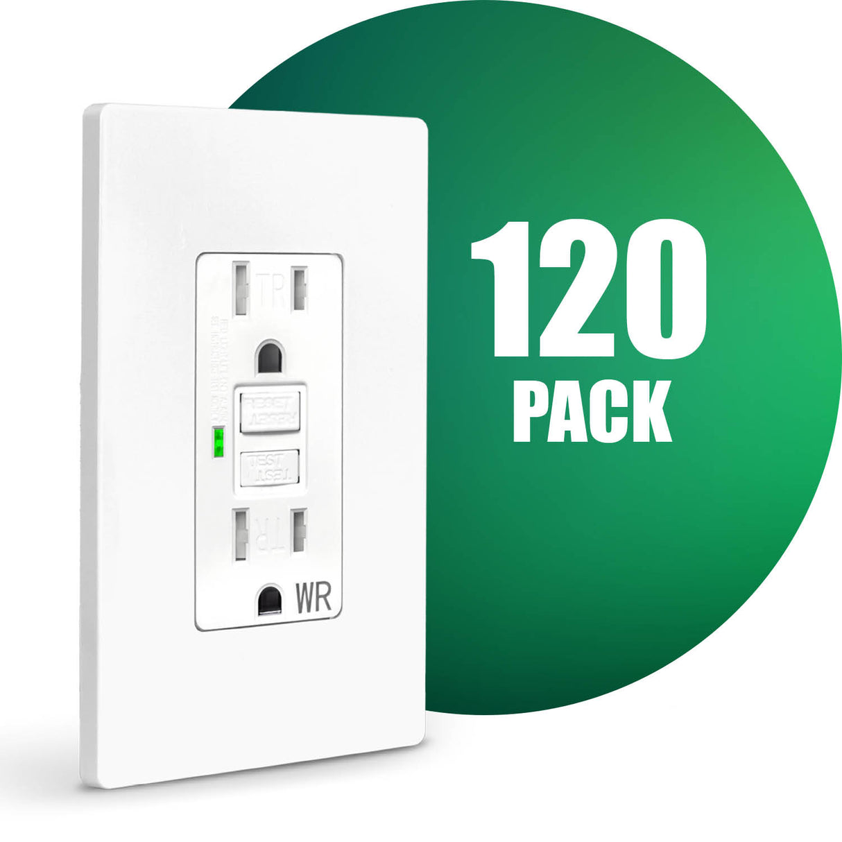 QPlus Prise de courant GFCI 15 A inviolable et résistante à l'eau avec indicateur LED 1875 W – Certifié UL