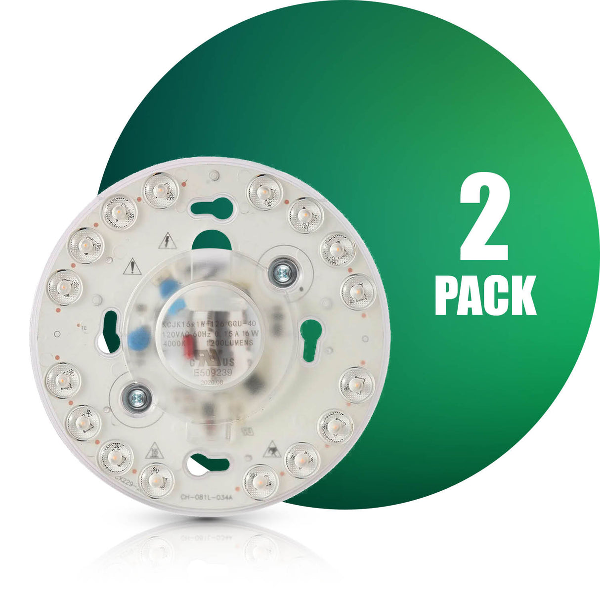 QPlus Panneau de module circulaire LED, lumière de remplacement, 5 pouces, 16 W, 1200 lm, 1 CCT (3 000 K/4 000 K/5 000 K), variable, compatible avec les luminaires encastrés de 9 à 11 pouces, certifié Energy Star, liste ETL, garantie de 5 ans