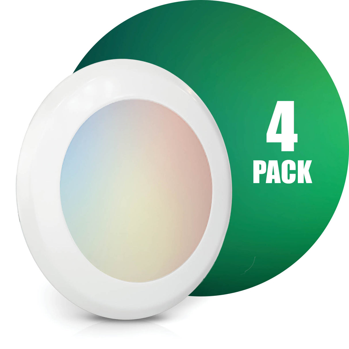 QPlus 7,5 pouces 4CS et 5CCT Plafonnier LED à couleur changeante à intensité variable 15 W/1050 lumens