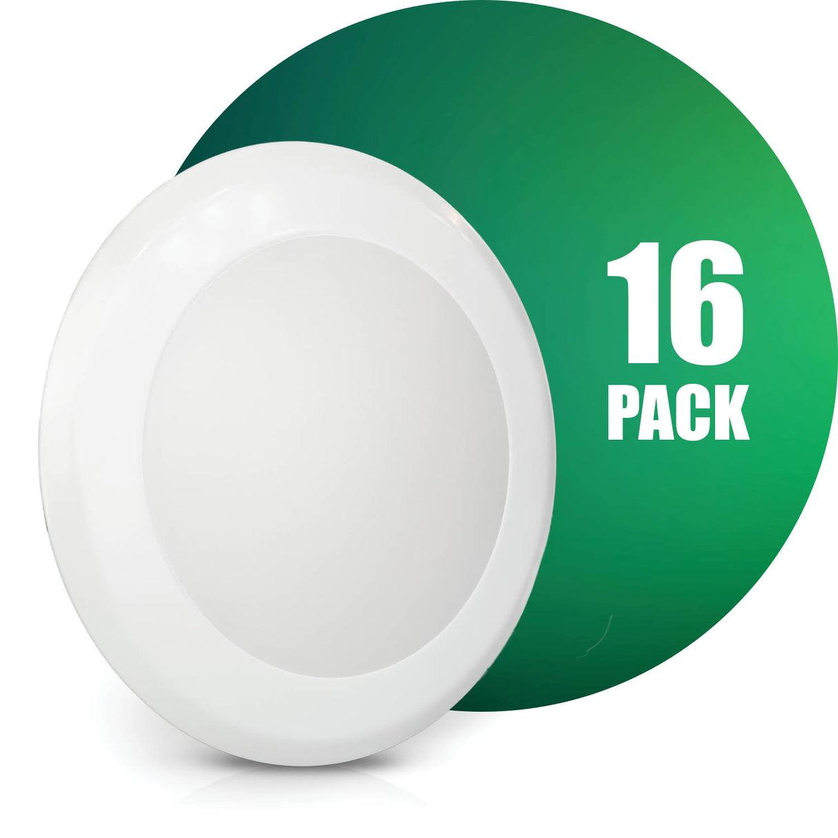 QPlus Plafonnier LED rond à intensité variable de 7,5 pouces, 15 W/1 050 lumens