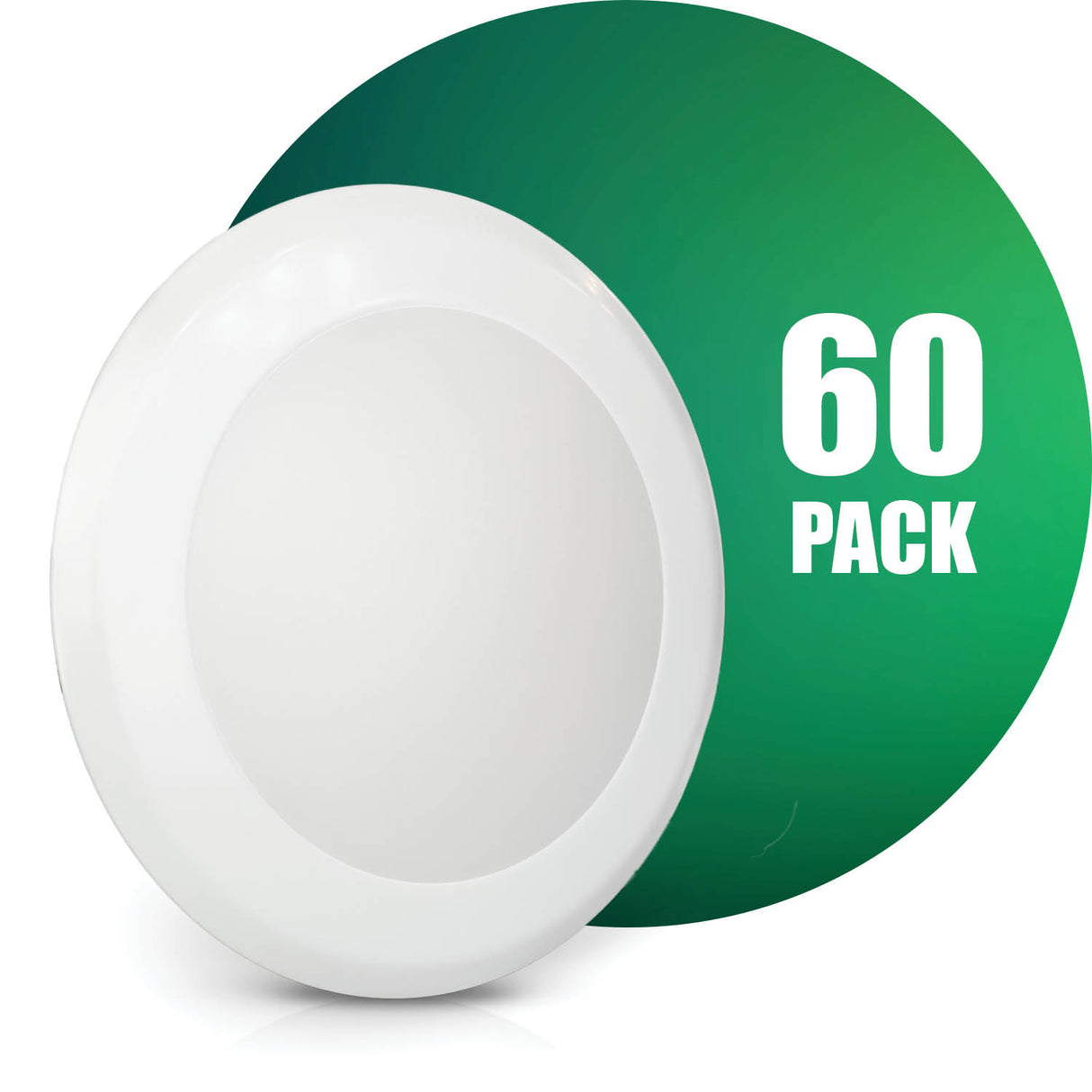 QPlus Plafonnier LED rond à intensité variable de 7,5 pouces, 15 W/1 050 lumens