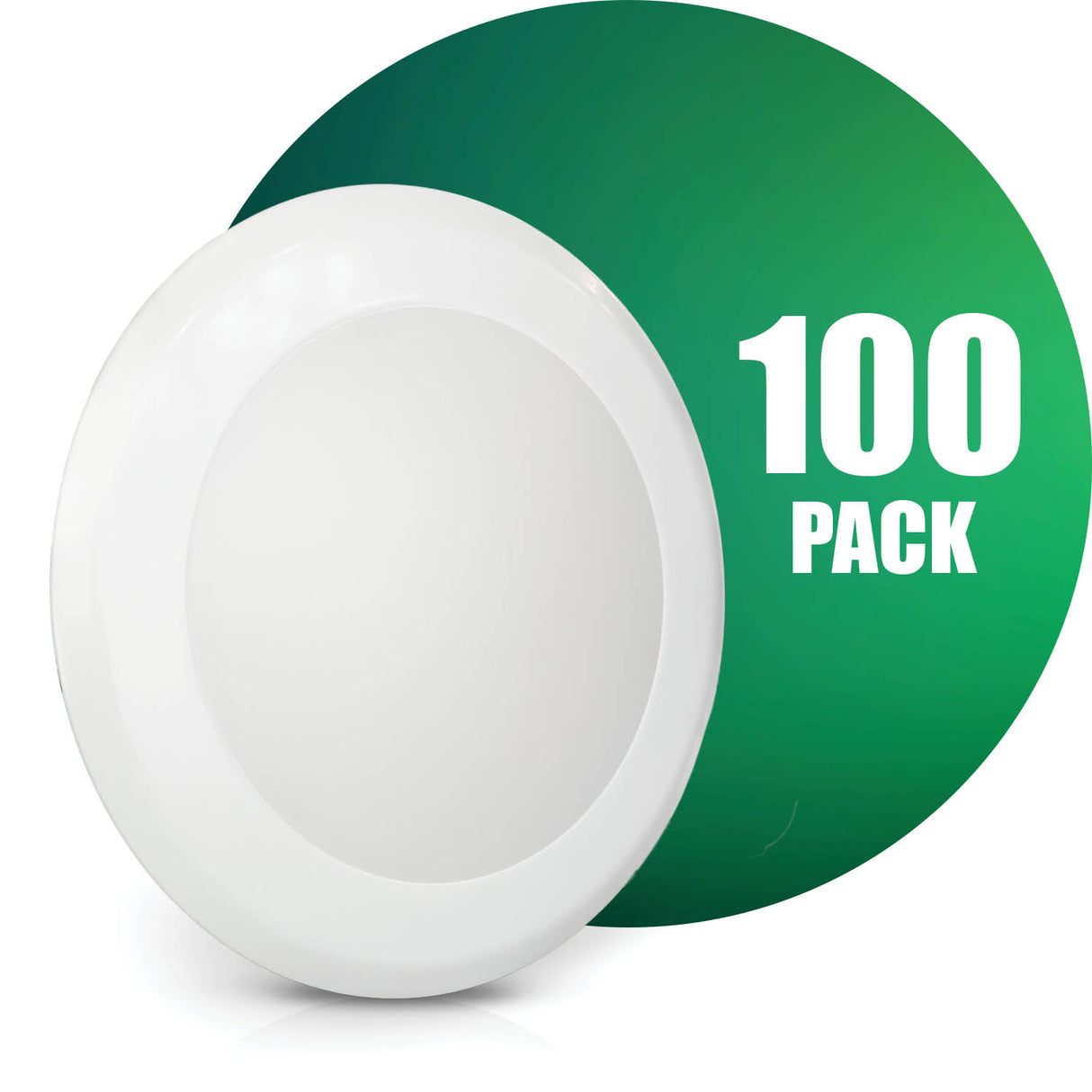 QPlus Plafonnier LED rond à intensité variable de 7,5 pouces, 15 W/1 050 lumens