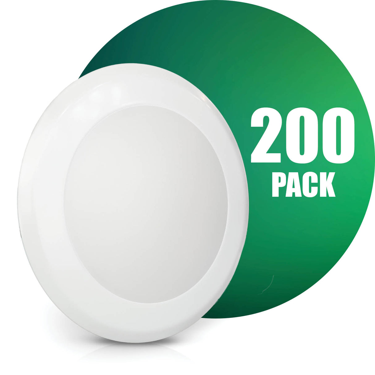 QPlus Plafonnier LED rond à intensité variable de 7,5 pouces, 15 W/1 050 lumens