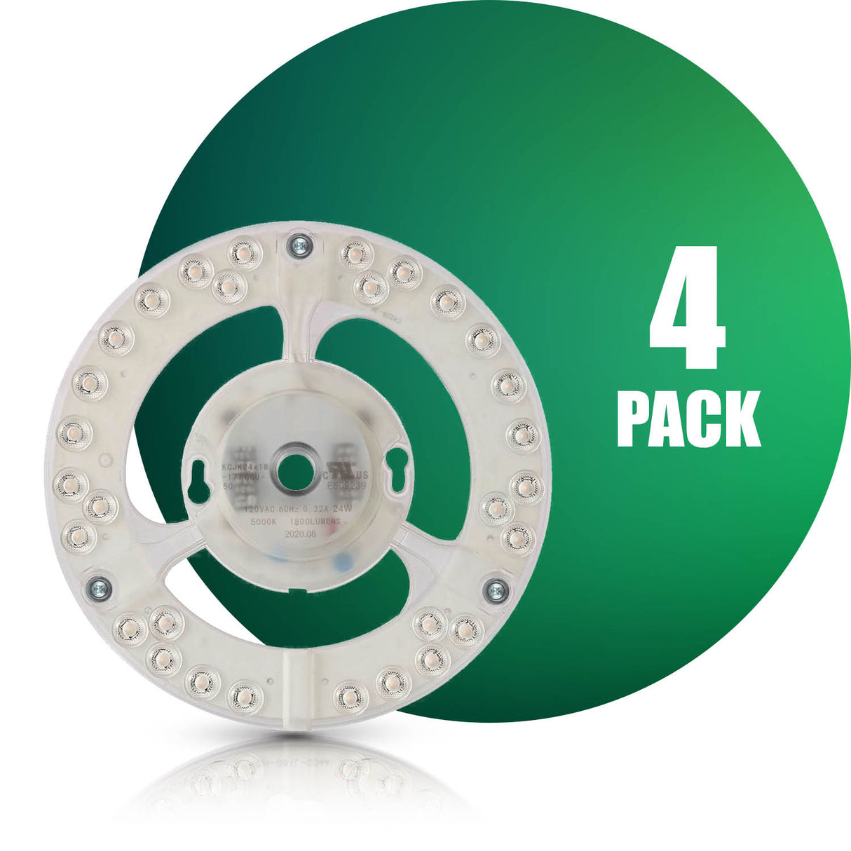 QPlus Panneau de module circulaire LED, lumière de remplacement, 7 pouces, 24 W, 1800 lm, 1 CCT (3 000 K/4 000 K/5 000 K), variable, compatible avec les luminaires encastrés de 11 à 13 pouces, certifié Energy Star, répertorié ETL, garantie de 5 ans