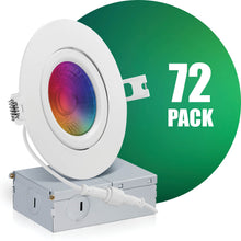Load image into Gallery viewer, 4 Inch Narrow Gap Smart Recessed LED Lighting, Gimbal, RGB 16 Million Colors &amp; Tunable White (2700K-6500K), Wet Rated
