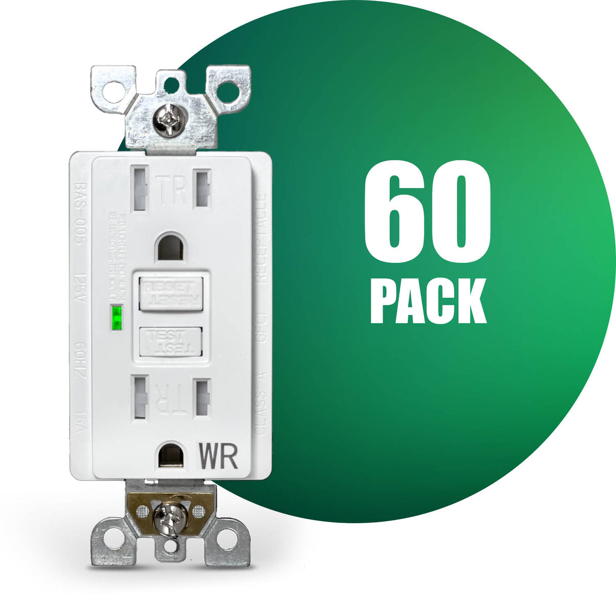 QPlus Prise de courant GFCI 15 A inviolable et résistante à l'eau avec indicateur LED 1875 W – Certifié UL
