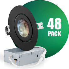 Load image into Gallery viewer, 4 Inch Recessed LED Lighting, Gimbal, 5CCT Color Selectable, Wet Rated, Black Trim
