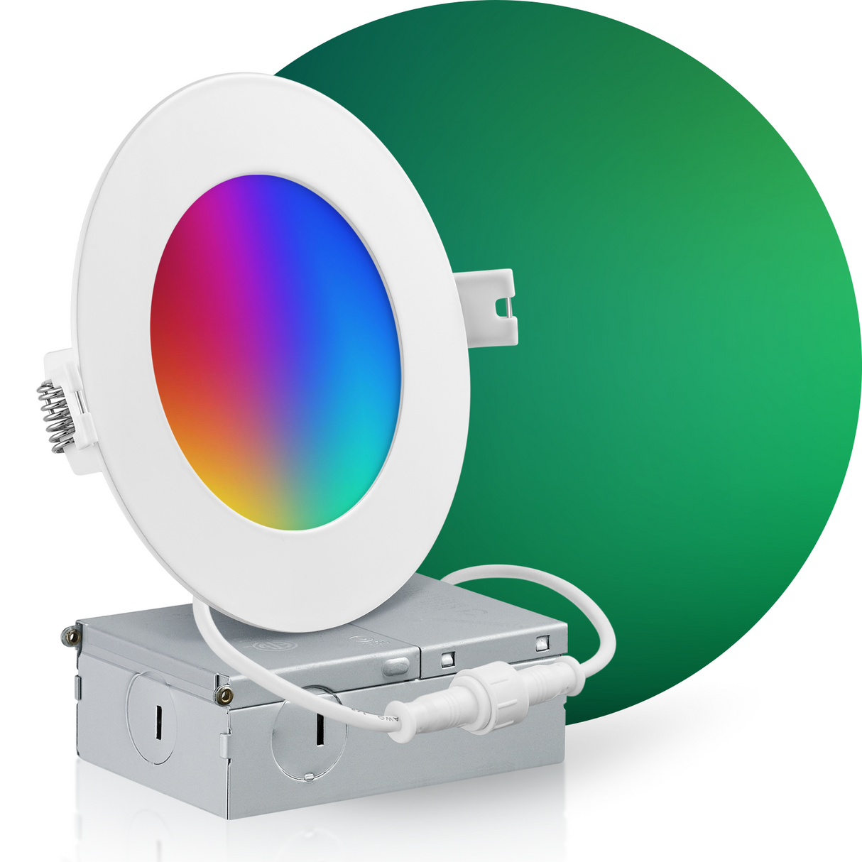 4 Inch Smart Recessed LED Lighting, Slim, WiFi-No Hub, RGB 16 Million Colors & Tunable White (2700K-6500K), Wet Rated, Works with Alexa & Google Assistant (Trims separate)