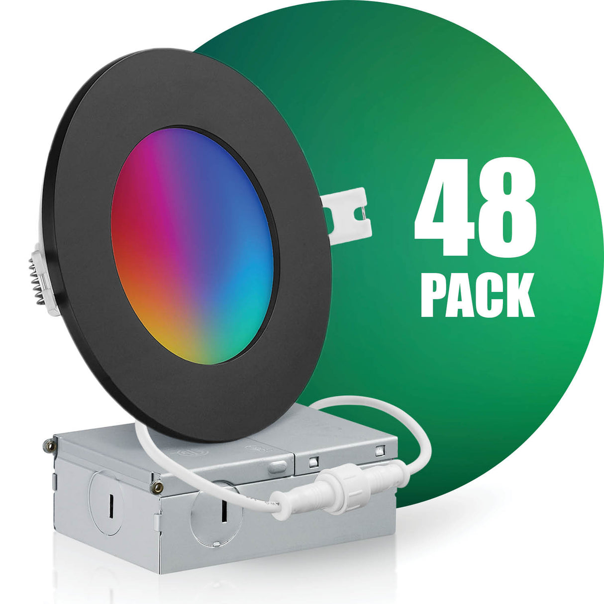 4 Inch Smart Recessed LED Lighting, Slim, WiFi-No Hub, RGB 16 Million Colors & Tunable White (2700K-6500K), Wet Rated, Works with Alexa & Google Assistant (Trims separate)