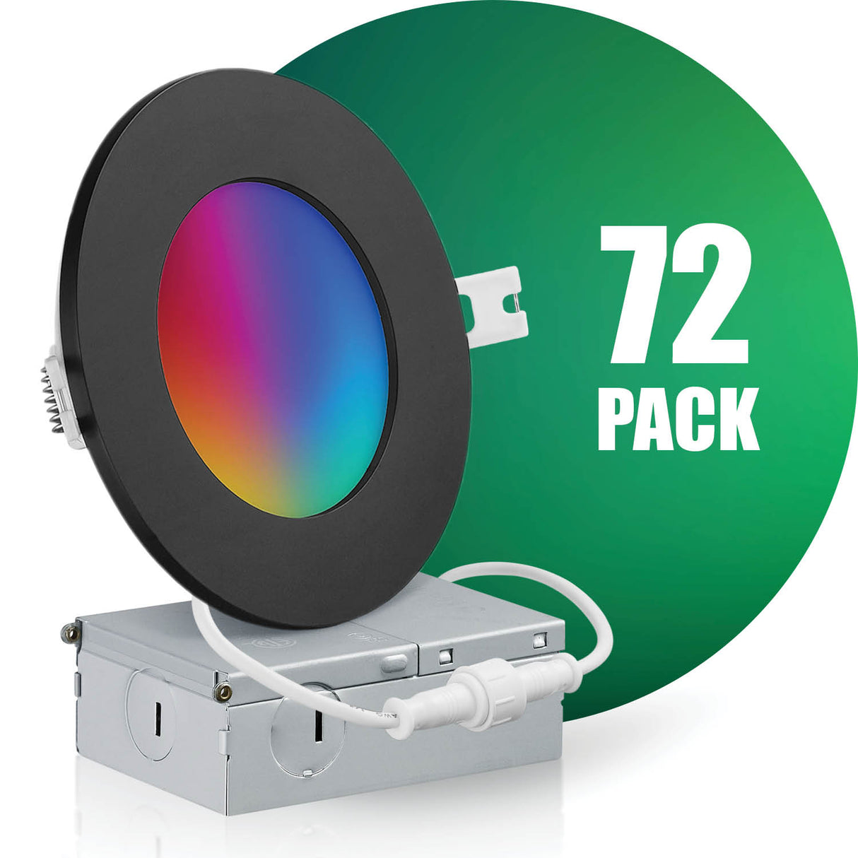 4 Inch Smart Recessed LED Lighting, Slim, WiFi-No Hub, RGB 16 Million Colors & Tunable White (2700K-6500K), Wet Rated, Works with Alexa & Google Assistant (Trims separate)