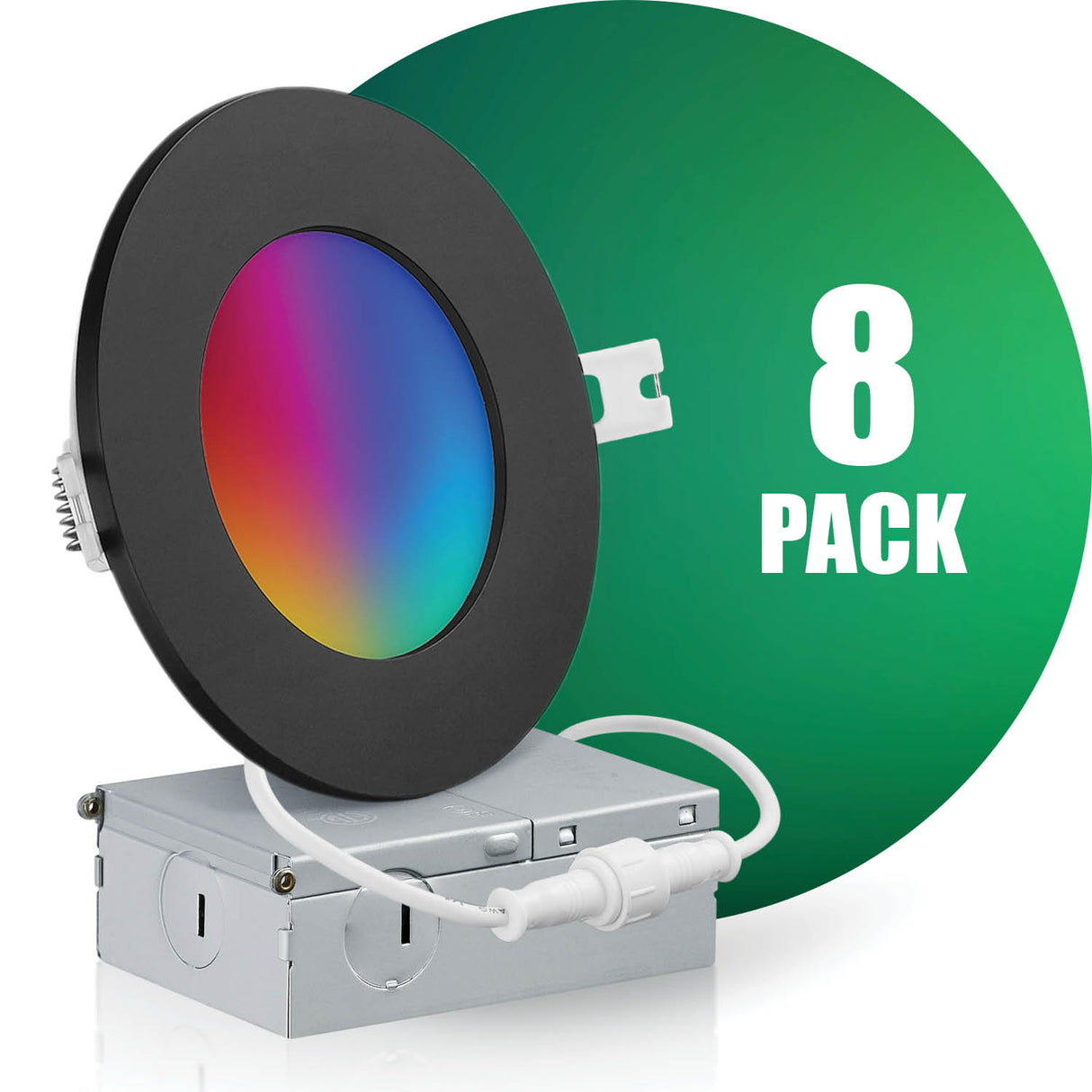 4 Inch Smart Recessed LED Lighting, Slim, WiFi-No Hub, RGB 16 Million Colors & Tunable White (2700K-6500K), Wet Rated, Works with Alexa & Google Assistant (Trims separate)