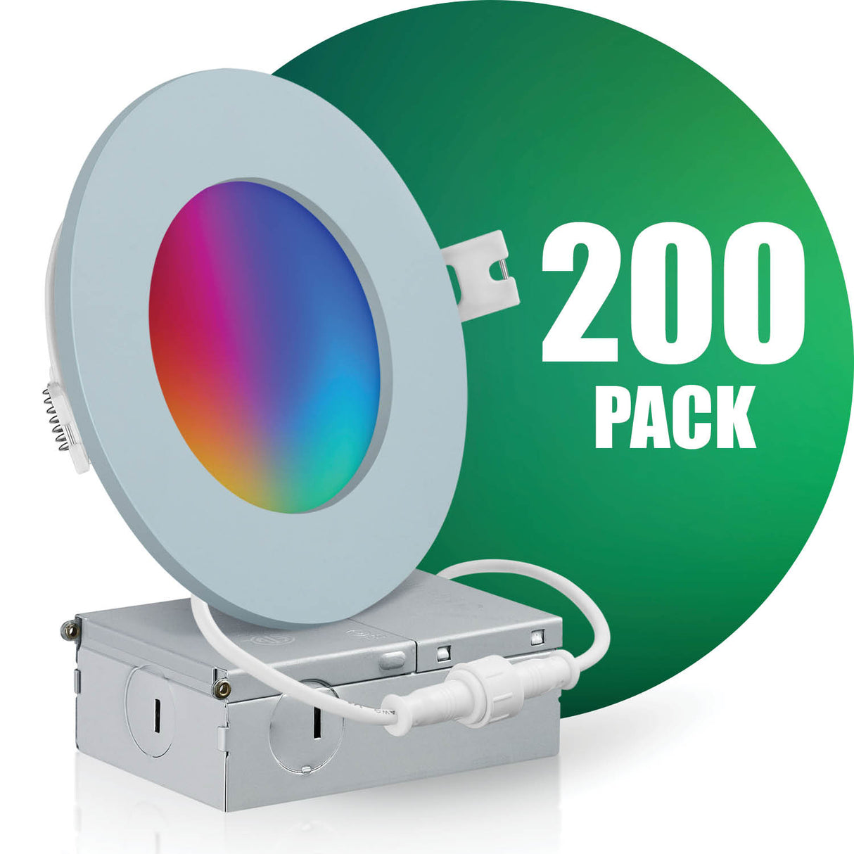 4 Inch Smart Recessed LED Lighting, Slim, WiFi-No Hub, RGB 16 Million Colors & Tunable White (2700K-6500K), Wet Rated, Works with Alexa & Google Assistant (Trims separate)
