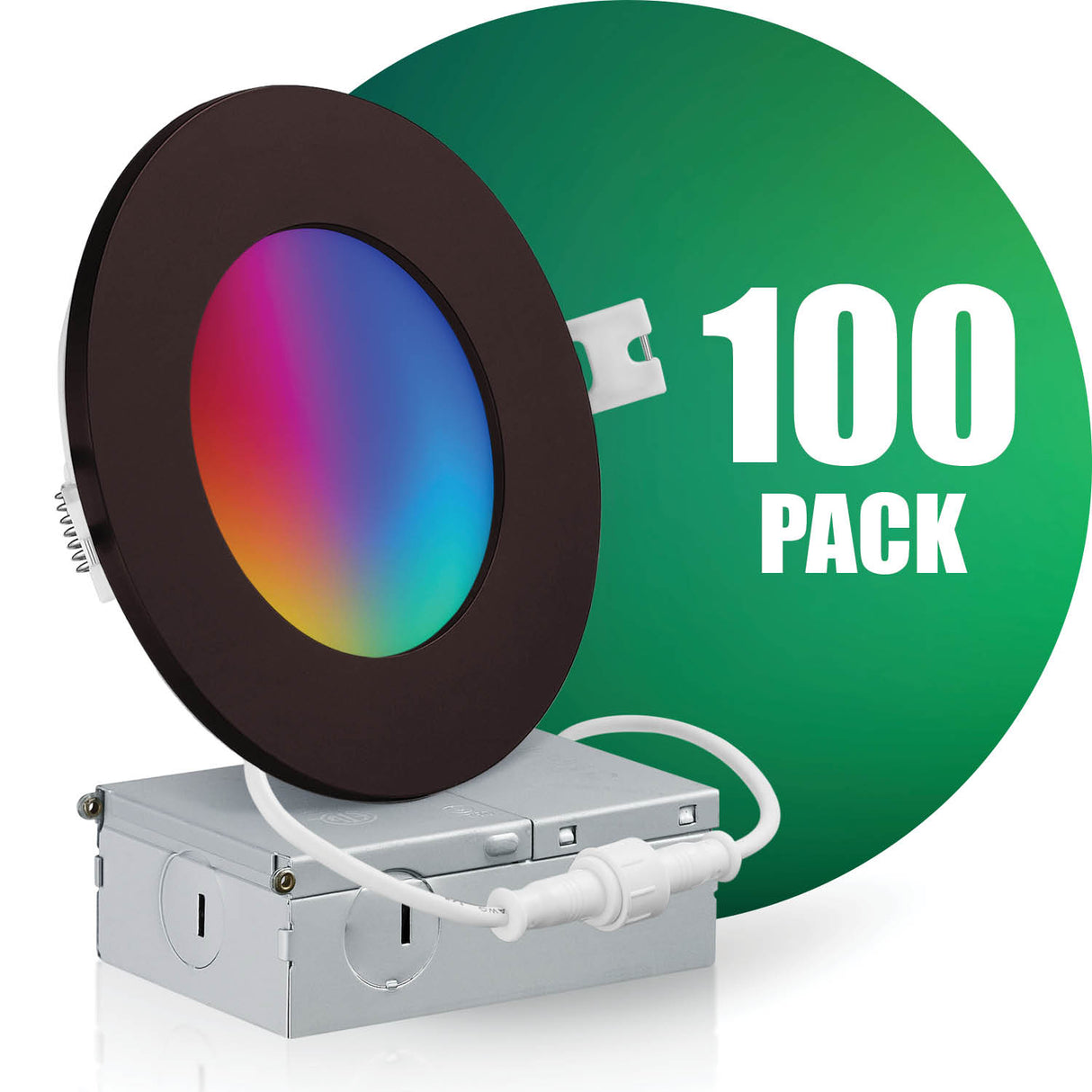 4 Inch Smart Recessed LED Lighting, Slim, WiFi-No Hub, RGB 16 Million Colors & Tunable White (2700K-6500K), Wet Rated, Works with Alexa & Google Assistant (Trims separate)