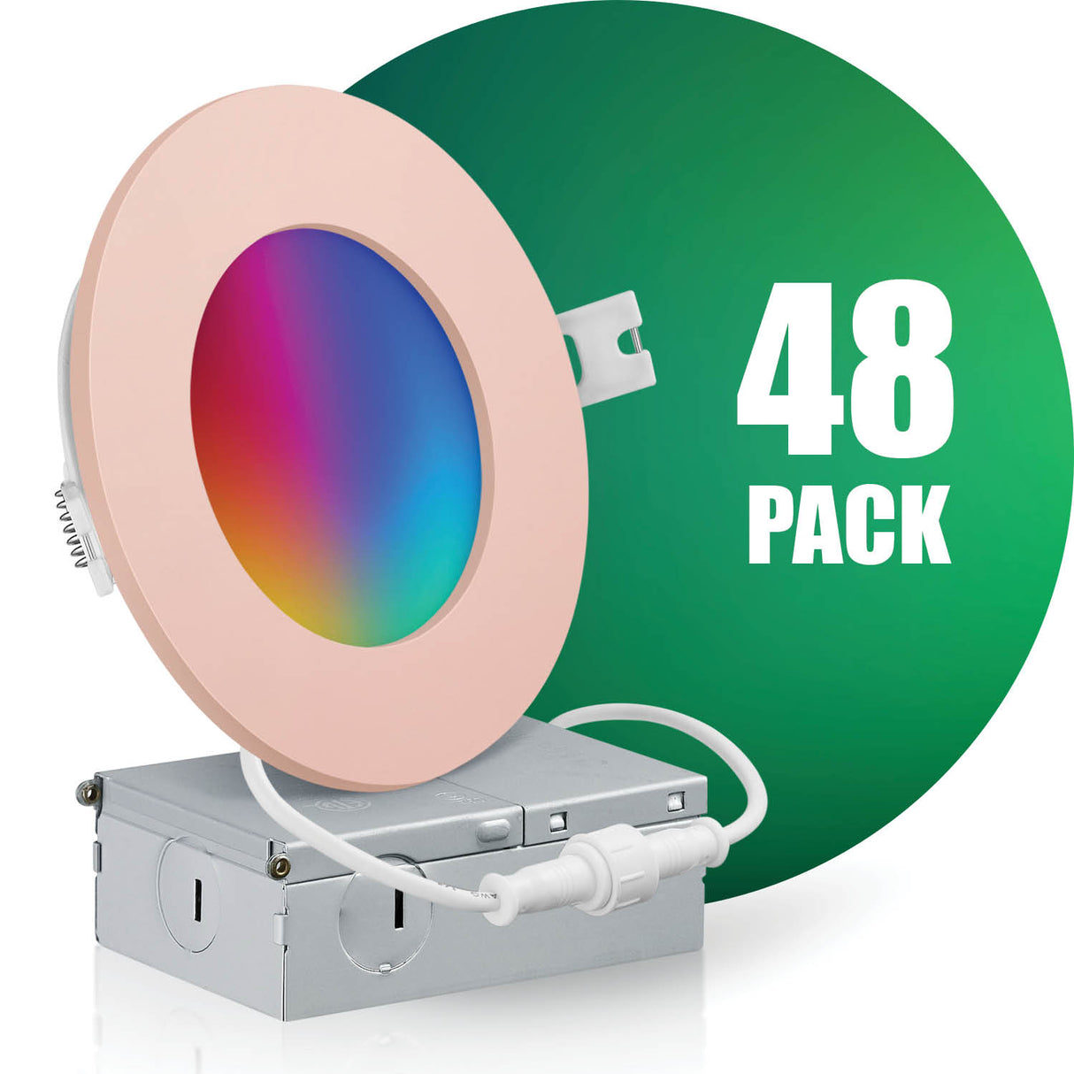 4 Inch Smart Recessed LED Lighting, Slim, WiFi-No Hub, RGB 16 Million Colors & Tunable White (2700K-6500K), Wet Rated, Works with Alexa & Google Assistant (Trims separate)