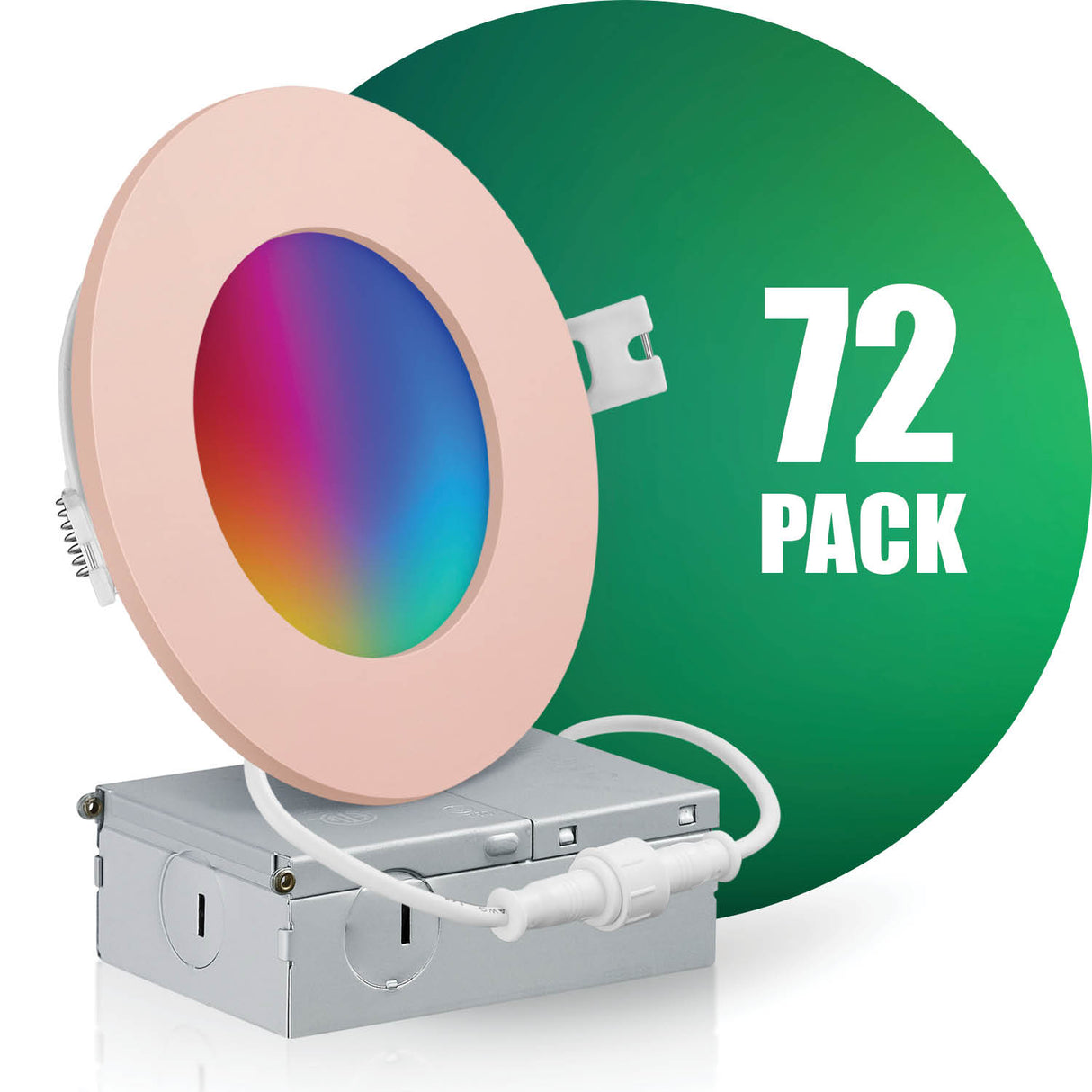 4 Inch Smart Recessed LED Lighting, Slim, WiFi-No Hub, RGB 16 Million Colors & Tunable White (2700K-6500K), Wet Rated, Works with Alexa & Google Assistant (Trims separate)