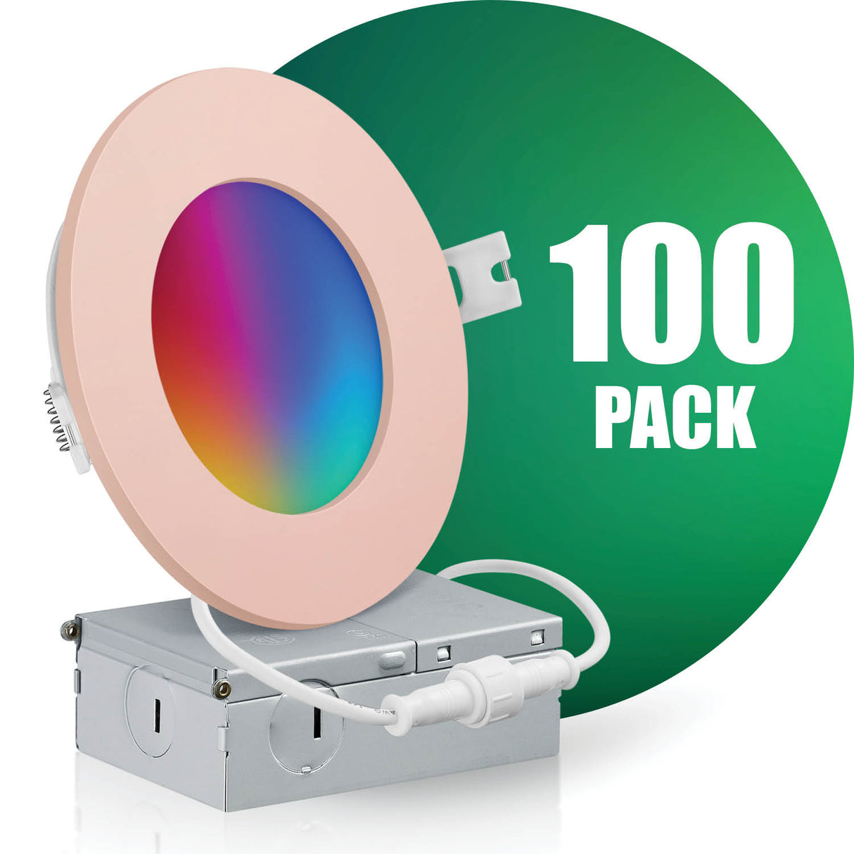 4 Inch Smart Recessed LED Lighting, Slim, WiFi-No Hub, RGB 16 Million Colors & Tunable White (2700K-6500K), Wet Rated, Works with Alexa & Google Assistant (Trims separate)