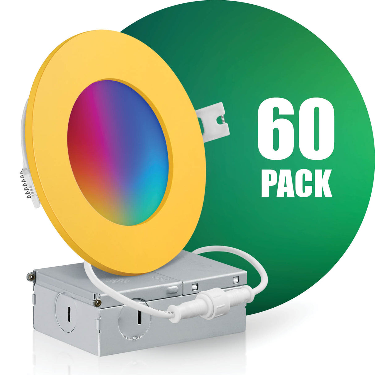 4 Inch Smart Recessed LED Lighting, Slim, WiFi-No Hub, RGB 16 Million Colors & Tunable White (2700K-6500K), Wet Rated, Works with Alexa & Google Assistant (Trims separate)