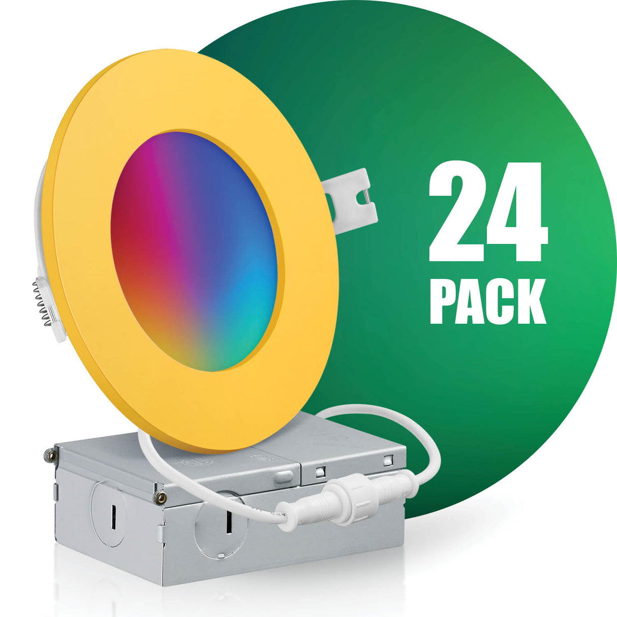 4 Inch Smart Recessed LED Lighting, Slim, WiFi-No Hub, RGB 16 Million Colors & Tunable White (2700K-6500K), Wet Rated, Works with Alexa & Google Assistant (Trims separate)