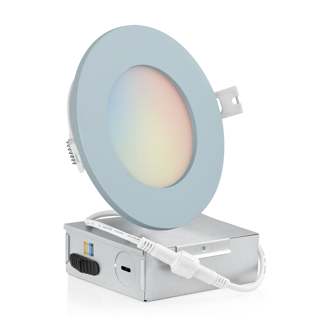 4 Inch Recessed LED Lighting, Slim, 5CCT Color Selectable, Wet Rated with EZ (4 port) Connector