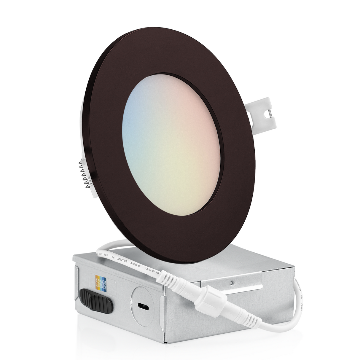 4 Inch Recessed LED Lighting, Slim, 5CCT Color Selectable, Wet Rated with EZ (4 port) Connector
