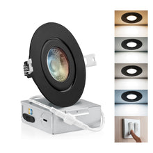 Load image into Gallery viewer, QPlus 4 Inch Dimmable 4CS Recessed LED Slim Gimbal Black | Recessed Light | Pot Lights
